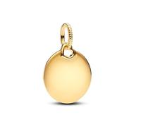 PANDORA Moments 368610C00 - Colgante redondo de plata de ley con aleación chapada en oro, compatible con pulseras Moments, talla única, Plata de ley, No es una piedra preciosa