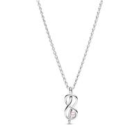 Pandora Moments 393762C01-50 Collier nœud Infini en Argent Sterling Avec zircone et Perle artificielle, Taille : 50 cm, 50 cm, Argent Sterling, Zircone cubique