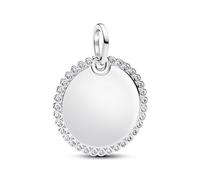 PANDORA Moments 394007C01 - Colgante redondo de plata de ley con circonitas, compatible con Moments y ME