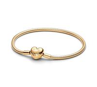 Pandora Moments 563050C00-18 - Pulsera de eslabones con cierre de corazón, aleación chapada en oro, 18 cm, Metal, Sin gemas