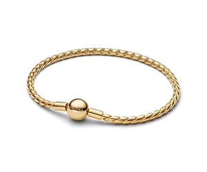 PANDORA Moments 564028C00-19 - Pulsera de plata de ley con aleación de metal chapada en oro de 14 quilates, compatible con Moments, tamaño: 19 cm