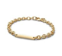 PANDORA Moments 569523C00-18 - Pulsera de plata de ley chapada en oro de 14 quilates (18 cm)