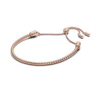 PANDORA Moments 583090C00-2 Pulsera de plata de ley con aleación de metal chapada en oro rosa, compatible con Moments Charms, tamaño: 28 cm, 28 cm, Plata de ley, Sin gemas