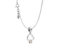 PANDORA Moments 590515-45+787247NLCMX - Cadena de ancla clásica con colgante de corazón (45 cm, 45 cm, plata, circonita cúbica, 45 cm, Plata, Circonia cúbica