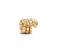 PANDORA Moments 763618C01 - Colgante de serpiente enrollado en plata de ley con aleación dorada y circonitas, compatible con pulseras Moments, klar, Plata de ley, Circonita cúbica