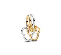 PANDORA Moments 763650C01 - Colgante divisible de Mickey Mouse y Minnie Mouse de plata de ley con aleación chapada en oro, compatible con Moments y ME, klar, Plata de ley, No es una piedra preciosa
