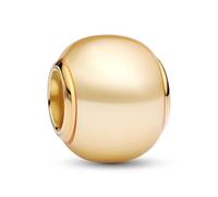 PANDORA Moments 763781C01 - Colgante de oro de plata de ley chapada en oro de 14 quilates con perla sintética, compatible con pulseras Moments, 10,4x10,4x9 mm, Plata de ley, No es una piedra preciosa