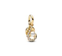 Pandora Colgante Moments 763891C01 – Plata de ley chapada en oro de 14 quilates, circonitas y perlas
