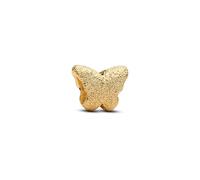 PANDORA Moments 764046C00 - Mini colgante de mariposa con textura de plata de ley con aleación chapada en oro de 14 quilates compatible con Moments