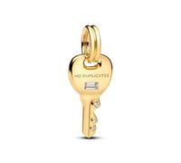 PANDORA Moments 764347C01 - Colgante de llave con aleación de metal chapado en oro de 14 quilates y circonitas, compatible con ME y Moments