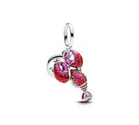 PANDORA Moments 793676C01 - Colgante de langosta de plata de ley con circonitas, compatible con pulseras Moments y ME, Pink, Plata de ley, Circonita cúbica