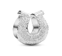 PANDORA Moments 794056C00 - Mini colgante de herradura estructurado de plata de ley compatible con Moments
