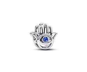 PANDORA Moments 794062C01 - Abalorio de plata de ley con cristal artificial, compatible con Moments, diseño de mano de Fátima