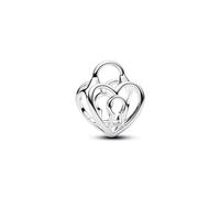 PANDORA Moments 794358C00 - Candado de plata de ley, compatible con Moments, diseño de corazón abierto