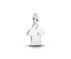 PANDORA Moments 794708C01 - Colgante de plata de ley con circonita, compatible con Me y Moments, diseño de camiseta de fútbol grabable