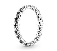 Pandora Moments Anillo con banda de estrellas asimétricas de plata de ley, talla 50