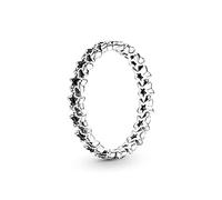 Pandora Moments Anillo con banda de estrellas asimétricas de plata de ley, talla 52