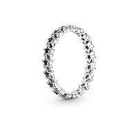 Pandora Moments Anillo con banda de estrellas asimétricas de plata de ley, talla 58