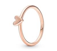 Pandora Moments Anillo con diseño de corazón a mano alzada chapado en oro rosa de 14 quilates, talla 48