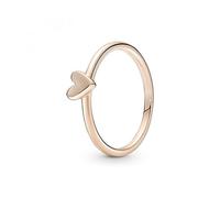 Pandora Moments Anillo con diseño de corazón a mano alzada chapado en oro rosa de 14 quilates, talla 52