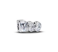 PANDORA Moments BOO 794060C01 - Abalorio de plata de ley con circonita, compatible con Moments, color plateado
