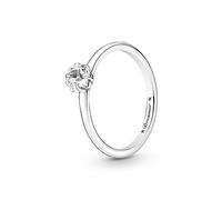 Pandora Moments Celestial Anillo solitario con estrella centelleante de plata de ley con circonita cúbica transparente, talla 54