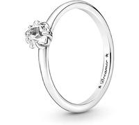 Pandora Moments Celestial Anillo solitario con estrella centelleante de plata de ley con circonita cúbica transparente, talla 60