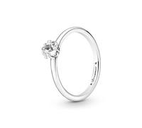 Pandora Moments Celestial Anillo solitario con estrella centelleante de plata de ley con circonita cúbica transparente, talla 56