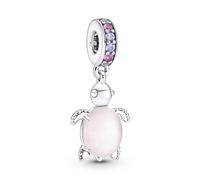 Pandora Moments Charm Colgante en plata de ley Tortuga Marina Cristal de Murano Rosa 798939C02