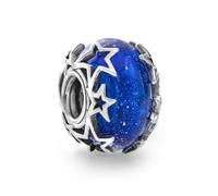 Pandora Moments Colgante con diseño de galaxia brillante de plata de ley con cristal de Murano azul