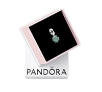 Pandora Moments Colgante con diseño de trébol de plata de ley con cristal verde real