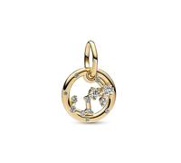 Pandora Moments Colgante con diseño del signo Escorpio del Zodíaco chapado en oro de 14 quilates con circonitas cúbicas transparentes