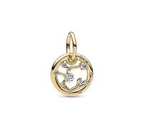 Pandora Moments Colgante con diseño del signo Sagitario del Zodíaco chapado en oro de 14 quilates con circonitas cúbicas transparentes