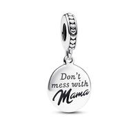 Pandora Moments Colgante de plata de ley grabable con esmalte negro