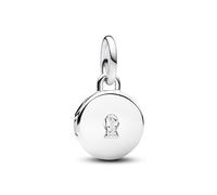 Pandora Moments Colgante grabable de plata de ley con diseño de cerradura con circonita cúbica transparente