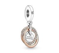Pandora Moments Colgantes de plata de ley y chapados en oro rosa de 14 quilates