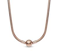 PANDORA Moments Collar con cadena de serpiente chapada en oro rosa de 14 quilates