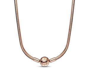 Pandora Moments Collar con cadena de serpiente chapada en oro rosa de 14 quilates, 42