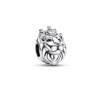 Pandora Moments Dije con diseño de cabeza de león de plata de ley con circonitas cúbicas transparentes