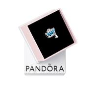 Pandora Moments Dije con diseño de crucero anclado de plata de ley con esmalte azul