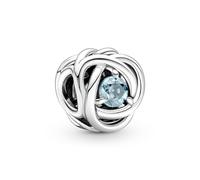 Pandora Moments Dije de plata de ley con diseño de círculo de la eternidad con cristal azul marino