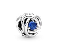 Pandora Moments Dije de plata de ley con diseño de círculo de la eternidad con cristal azul princesa