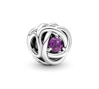 Pandora Moments Dije de plata de ley con diseño de círculo de la eternidad con cristal morado uva dulce