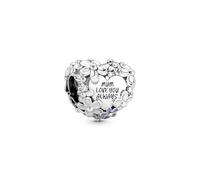Pandora Charm Corazón Margarita Mamá en Plata de Ley