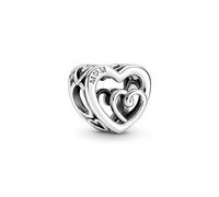 Pandora Moments Dije de plata de ley con diseño de corazones entrelazados