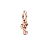 PANDORA Moments Dijes con diseño de letras chapados en oro rosa de 14 quilates con circonitas cúbicas transparentes