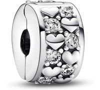 Pandora Moments Dijes de plata de ley con diseño de corazón