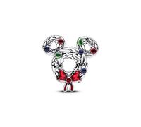 PANDORA Charm 793531C01 Mickey corona navideña