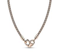 Pandora Collar Moments cadena con tachuelas chapado en oro rosa de 14 quilates cierre corazón 45