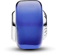 PANDORA Moments mini-charm de cristal de Murano azul en plata de primera ley, compatible con pulseras Moments, 793105C00
